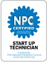 Photo of logo for NPC Certified Start Up Technician provided to Amazing Pools in Cypress, CA.